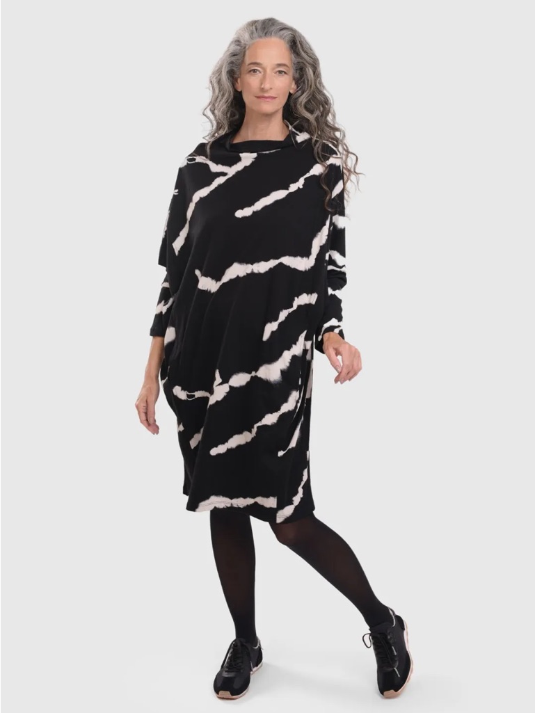 Alembika Urban Marble Cocoon Funnel Neck Dress Ud524m-Marble